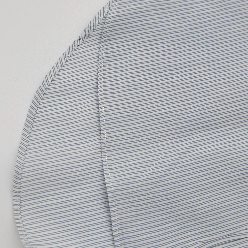 Gucci Mens Blue Striped Silk & Cotton Band Collar Dress Shirt Size 41 / 16 NICE!